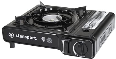 Stansport Portable Outdoor Butane Stove, Black, 13.38 L x 10.82 W x 4.33 H