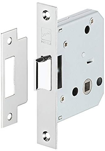 Gedotec Fallen-Einsteckschloss Startec Fallenschloss mit Riegel Türschloss Edelstahl für Zimmertüren | Zylinder-Schloss zum Einstecken | Dornmaß 55 mm | 1 Stück - Einstemmschloss mit Schließblech