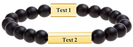 EVER2000 Personalisierte Armbänder Partnerarmbänder Perlen Mit Gravur Name Liebesarmband Natursteine Geschenk Für Paare Damen Herren Freunds Schwester Energiearmbänder