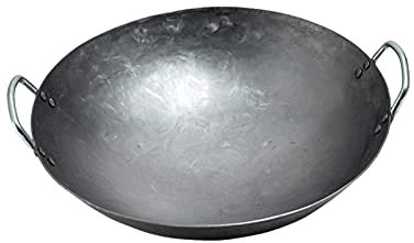 ZXFDMSWJ Wok De Hierro Antiadherente, Sartén Doméstica China Sin Revestimiento Sartén Wok De Doble Oreja para Estufa Eléctrica (Tamaño : 40cm/15.7in)