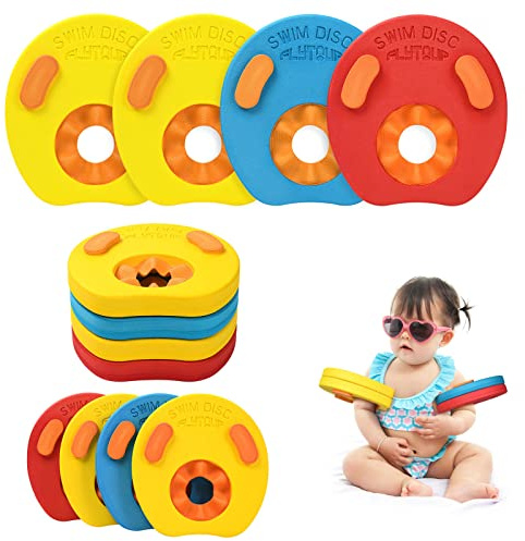 Flintronic 8PCS Child Swim Float Armband,Arm Bands Swimming Float Discs Detachable,Swimming Arm Ring Pool Set for Child Swim Learning/Training,for Kids Aged 3-8,up to Arm Circumference 16cm/6,3in