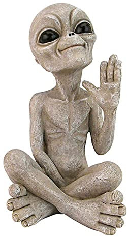 NA Statue Alien en résine Décoration de bureau Alien Ornements de jardin Figurine d'art en résine pour décoration intérieure ou extérieure
