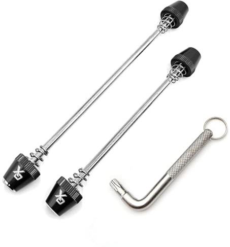 ONIPAX Anti-Theft Bike Locking Skewer Set with 7-Lobe Key Fixed-Spring Axle