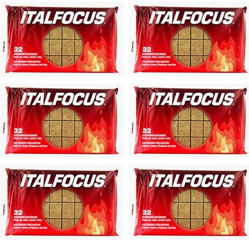 192x cubi accendifuoco ecologici, inodore, cubetti diavolina per camini, stufe e Barbecue 6 Confezioni da 32 CUBI