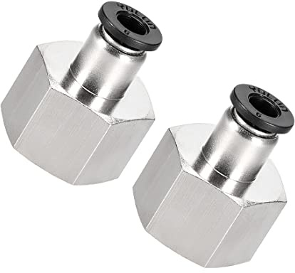 PATIKIL 6mm Tubo OD x 1/2PT Femmina Pressione Collegamento Tubo Raccordo, 2pz Dritto Pneumatico Raccordo Collegamento Tubo Raccordo