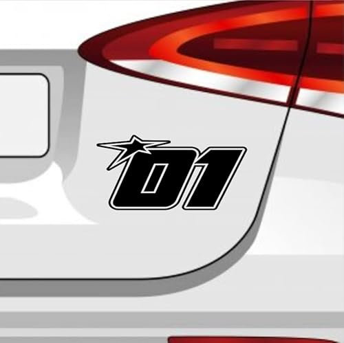 Generisch Startnummer 01 Aufkleber Sticker Auto Start Zahl MTB Motorrad Rennen Farbe: Braun 20x10cm