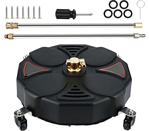 kowaku Driveway Power Washer, Rotary Surface Cleaner Attachment with Wheels, Replaceable sturdy Flat Surface Cleaner for Driveway (13 inch-2500PSI with Complete Spare Parts)