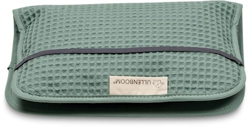 ULLENBOOM Windeltasche für unterwegs - Mit Reißverschluss & Gummiband | Wickeltasche für bis zu 3 Windeln, Feuchttücher & weiteres Zubehör, Extra schmal für Unterwegs, Made in EU