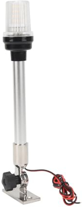 12 Inch LED Fold Down Boat Stern Light, IP66 Waterproof, Aluminum Rod, 3 Nautical Mile Bimini Top Lights, Stainless Steel Base, Boat Anchor Light for Pontoon Fishing Boat