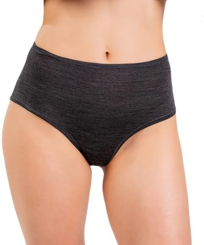 Women's Merino High-Waisted Bikini By Woolly | RWS Certified | Soft, Breathable, Seattle Designed - Charcoal Grey - S