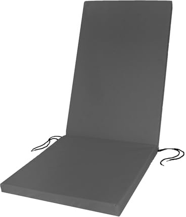 Water Resistant High Back Chair Pad with Removable Washable Cover Outdoor Garden Patio Seat Cushion High-Density Foam [Dark Grey]
