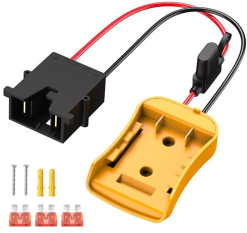 Kzreect Battery Adapter Compatible with Dewalt 20V Battery, Conversion Kit with Fuse Holder and Wire Harness Connector Compatible with Fisher-Price 12 Volt
