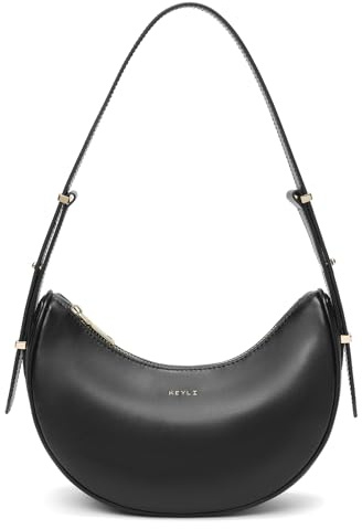 Keyli Mezzaluna Borsa a tracolla da donna in pelle impermeabile borse a tracolla regolabile Hobo borse con 2 tracolla, nero