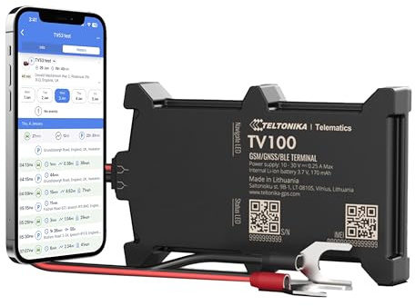 Truview TV100 GPS Tracker - Real Time Vehicle Tracker Device for Car, Van, Motorcycle, Bike, Caravan, Coach, Tractor & Motorhome Tracker - Pay As You Go, Easy 12-24V Battery Self-Install