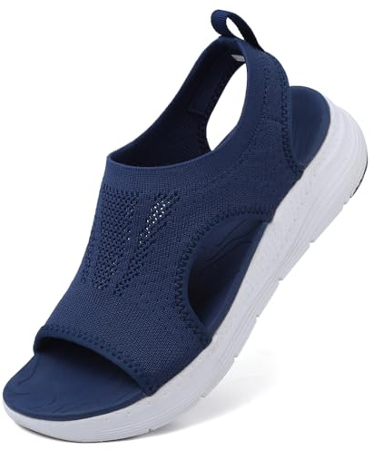 VTASQ Dam sommar kil sandaler - Slingback, öppen tå, blå, BLÅ, 41 EU