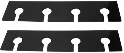 Wall Wine Rack, Wine Glass Holder 2Pcs Space Saving Under Cabinet Stemware Hanging Rack Wine Glass Rack Wall Mounted Acrylic Wine Glass Holder for 8 Stemmed Glasses (Black)