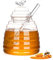 Axim Honey Jar with Dipper and Lid,17oz 500ml Honey Bee Pot, Honey Dispenser Beehive Honey Containers for Home Kitchen