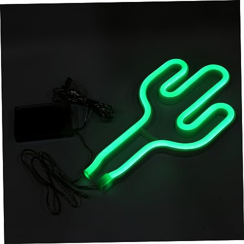 KITANDOVE 1pc Creative Led Cactus Neon Lamp for Home Decor Eye-catching Wall Light for Parties Weddings and Festivals Battery Not Included Glow for Memorable Moments