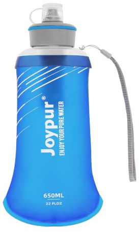 joypur 650 ML Borraccia da campeggio di sopravvivenza per esterni con filtro pieghevole per attività all'aperto (Blu)