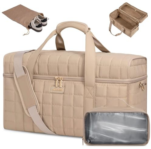 LOVEVOOK Reisetasche Damen, Große Öffnung Weekender Handgepäck Tasche Travel Duffle Puffer Bag, Wasserdicht Kliniktasche Geburt Krankenhaustasche Sporttasche für Flugzeug Reise Sport Gym Schwimm