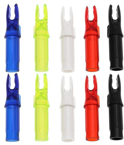 VGOL 50 Encoches pour Flèches de Tir à l'arc Carb. Ø Int. 6,2 Mm 32x6,2mm Noir/Blanc/Transp./Rouge/Transp./Bleu/Transp./Jaune