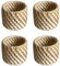 Lot de 4 ronds de serviette ronds en rotin tressé, décoration de table de style campagnard pour fête, mariage, Saint-Valentin, dîner