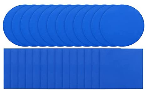 Swiixxer 50 Selbstklebende PVC-Pool-Flicken-Reparatur-Set, Quadratisch, Rund, Luftmatratzen-Flicken, Blaues Pool-Flicken-Flicken-Set für Pools, Boote, Aufblasbare Produkte