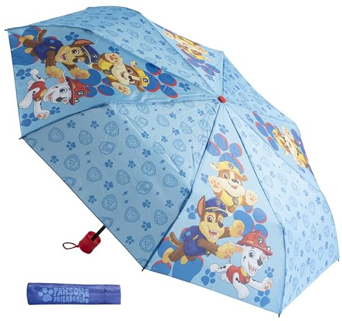 Undercover - ombrello pieghevole Paw Patrol - ombrello tascabile con copertura protettiva - diametro 94 cm - leggero e ideale per le mani dei bambini