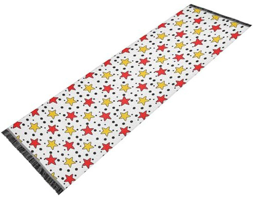 Alfombra para la cocina Badteppich, Sterne, bunt, schwarze Punkte, maschinenwaschbar, rutschfest, für Flur, Eingangsbereich, Büro, Heimdekoration