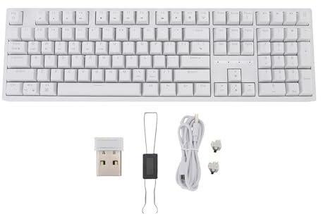 Clavier Mécanique sans Fil, Trimode BT5.1/2,4 GHz/USB-C, 108 Touches, Rétroéclairage RVB, Interrupteur Marron, pour PC, Tablette, Téléphone