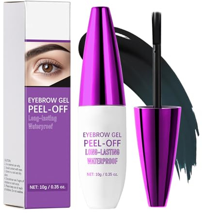 Gel pour sourcils Peel Off, Gel pour sourcils Tattoo Easy Peel Off, Waterproof & Long Lasting, Application facile pour des sourcils plus fournis et plus définis (#1 Black, 1 Pack)