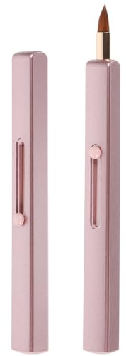 VICASKY 2 Pezzi Pennello Rossetto Estraibile per Labbra Setola Fine e Delicata, Applicatore Ombretto Portatile in Fibra Artificiale Rosa, per Uso Quotidiano