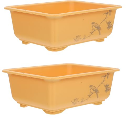 TOYANDONA 2 Pezzi Scatole per Piante Rettangolari con Design Vasi da per Balcone e Esterno per Piante e Giardinaggio Indoor
