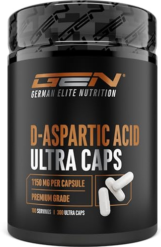 D-Aspartico DAA Ultra Caps - 300 capsule con 1150 mg ad alto dosaggio per capsula - D-Aspartic Acid - Senza additivi indesiderati