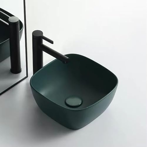 Grünes Keramik Aufsatzbecken Waschbecken Kompaktes Waschbecken für Bad & Balkon Ideal für Waschtische & Waschmaschinen Stilvolles Home Waschbecken