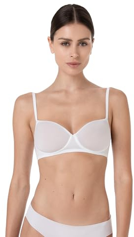 Lovable Reggiseno Imbottito Senza Ferretto e Coppe Traspiranti e Modellanti in Spacer in Microfibra | Balconcino Intimo Invisible Breeze Donna, Bianco, 34 / 3B