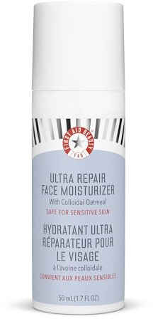 First Aid Beauty - Ultra Repair Face Moisturizer, Soothing Face Colloidal Oatmeal, Everyday Lightweight Non-Comedogenic Formula Helps Soften Skin with Ceramides and Shea Butter, 1.7 oz