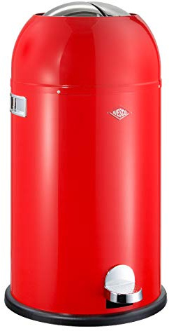 Wesco Kickmaster Poubelle Acier inoxydable Rouge 33 litres