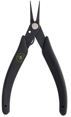 Xuron - 450SAS Tweezer Nose Pliers - Serrated, ESD Safe Grips
