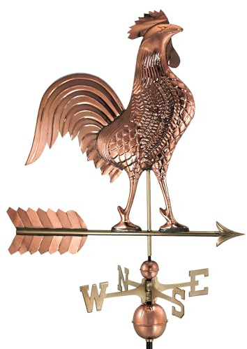 Large Rooster Weathervane - Pure Copper by Good Directions