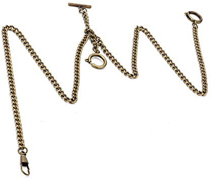 Wosume Retro Vintage Metal Pocket Watch Chain Link Classic Antique Gift 44cm (bronze)