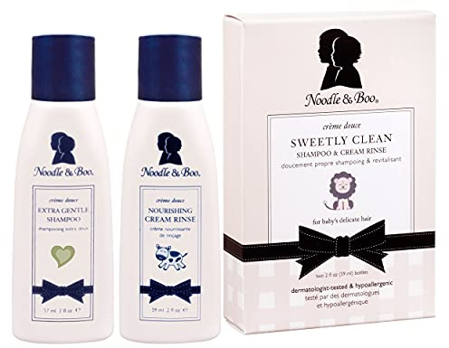 Noodle & Boo Sweetly Clean Shampoo & Cream Rinse Bath and Shower Bundle for Newborn and Baby, 2 count