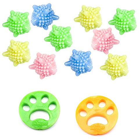 DMFSHI Haustier Haarentferner, Tierhaarentferner Für Wäsche, 14 PCS Wiederverwendbarer Wäsche-Waschball Zum Fangen Von Hunde- Und Katzenhaaren, Um Das Verknoten Von Kleidung Zu Verhindern