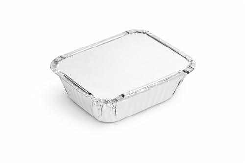 MARENT Brand * EXTRA SMALL * 50 x Silver Foil Food Trays Containers & Lids 110 x 85 x 32mm (No.1) Same Day Posting if bought before 3pm Weekdays