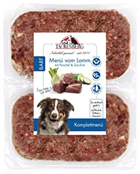 TACKENBERG 14 x 500 g (7kg) - Barf Bio-Menü vom Rind mit Süßkartoffel – Frostfleisch für Hunde