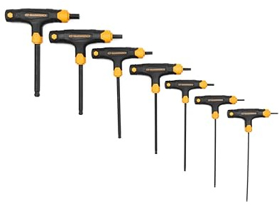 GearWrench 83516 Metric T-Handle Ball End Hex Key Set, 7 Piece