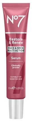 No7 Restore & Renew Face & Neck MULTI ACTION Serum 30ml