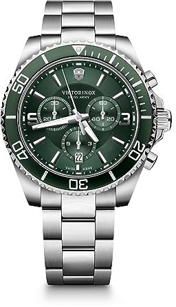 Victorinox Maverick Chronograph Uhr - Zeitlose Armbanduhr, Grün, Chronograph, Quarz-Uhrwerk
