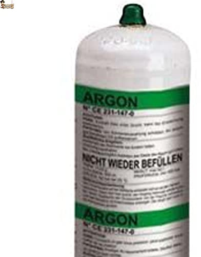 BricoLoco.com Flacone gas argon puro per saldatura TIG MIG. Bombola per saldatore filo o asta. Bottiglia monouso da 1 litro. (Argon puro)