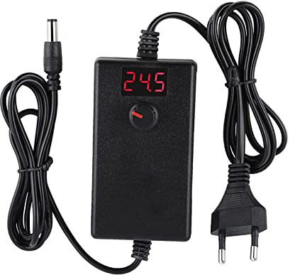 Restokki Cargador de Corriente de 9-24V Adaptador de Fuente de alimentación de 24W 100V-240V CA a CC 24 voltios 100-1000mA Adaptador de Corriente Regulable Regulable(EU)
